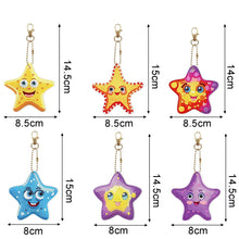 Load image into Gallery viewer, 6pcs Colorful Stars Keychain - DIY Diamond Painting Kits
