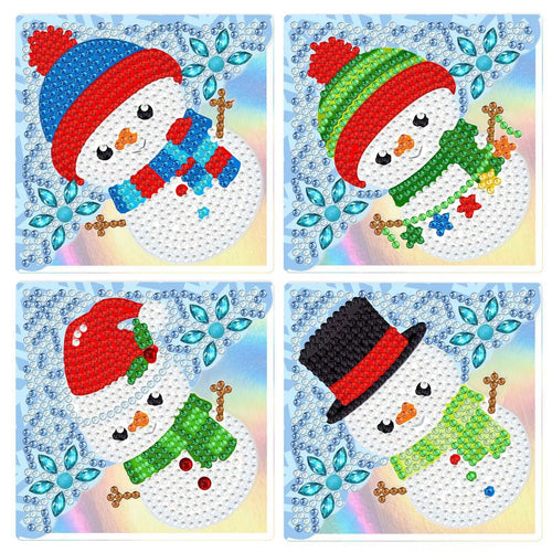 Creative DIY New Diamond Painting 4 Corner Bookmark Snowman