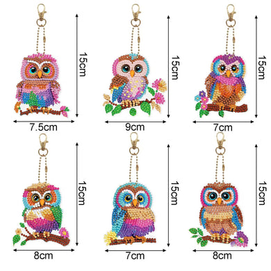 Colorful Owl DIY Diamond Painting Keychain Kit Jewelry ADP10146