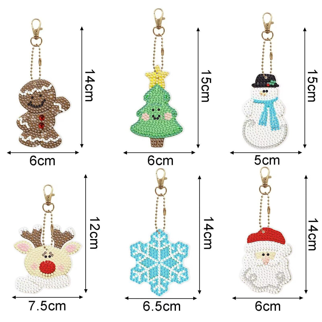 Snowflake Christmas DIY Diamond Painting Keychain Kit