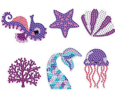 Hippocampus Jellyfish Starfish Seashells Diamonds DIY Stickers Children's Cartoon Handmade Stickers