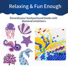 Load image into Gallery viewer, Hippocampus Jellyfish Starfish Seashells Diamonds DIY Stickers Children&#39;s Cartoon Handmade Stickers
