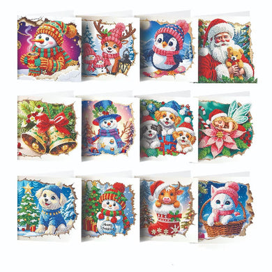 DIY Christmas Greeting Cards with Special Shaped Diamonds Holiday Craft Kit