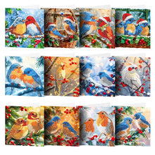 Load image into Gallery viewer, DIY Pair of Birds Christmas Diamond Painting Card Kit – Sparkling Holiday Greeting with Resin Diamonds
