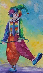 Dancing clown diamond painting kit – colorful circus carnival full drill DIY art