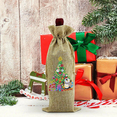 Christmas Tree Penguin - Wine Bottle Bag DIY Craft