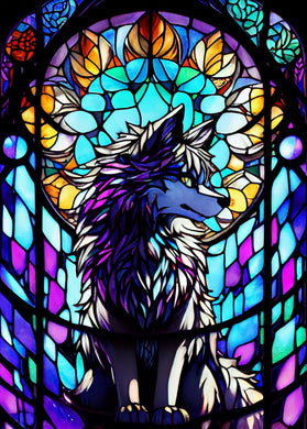 Wolf - Stained Glass Diamond Painting - 30x40cm