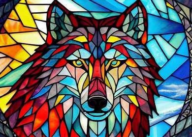 Wolf Head - Stained Glass Diamond Painting Kits