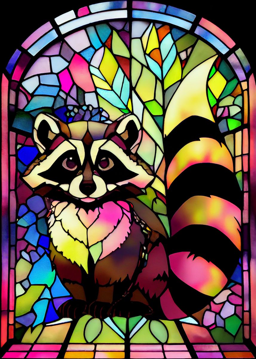 Raccoon - Stained Glass Diamond Painting Kits