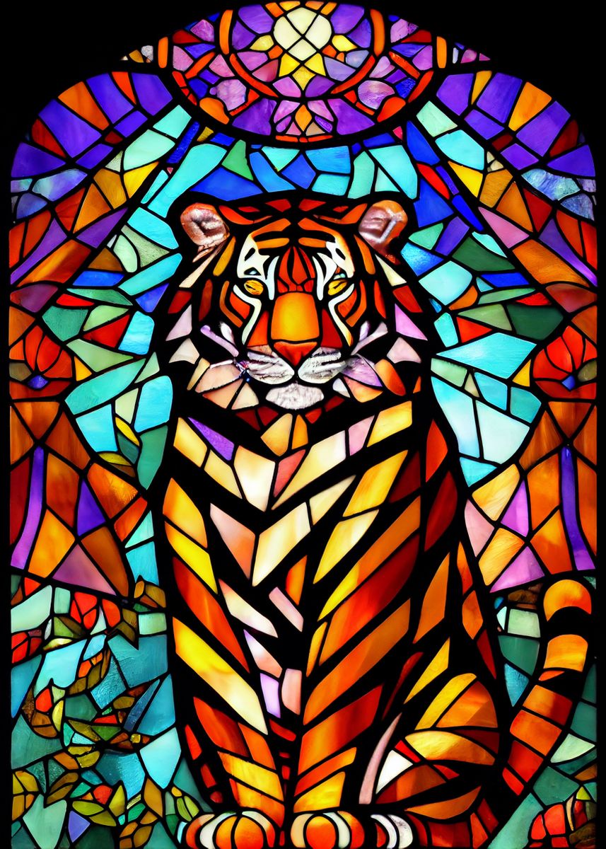 Tiger - Stained Glass Diamond Painting Kits - 12x16inch