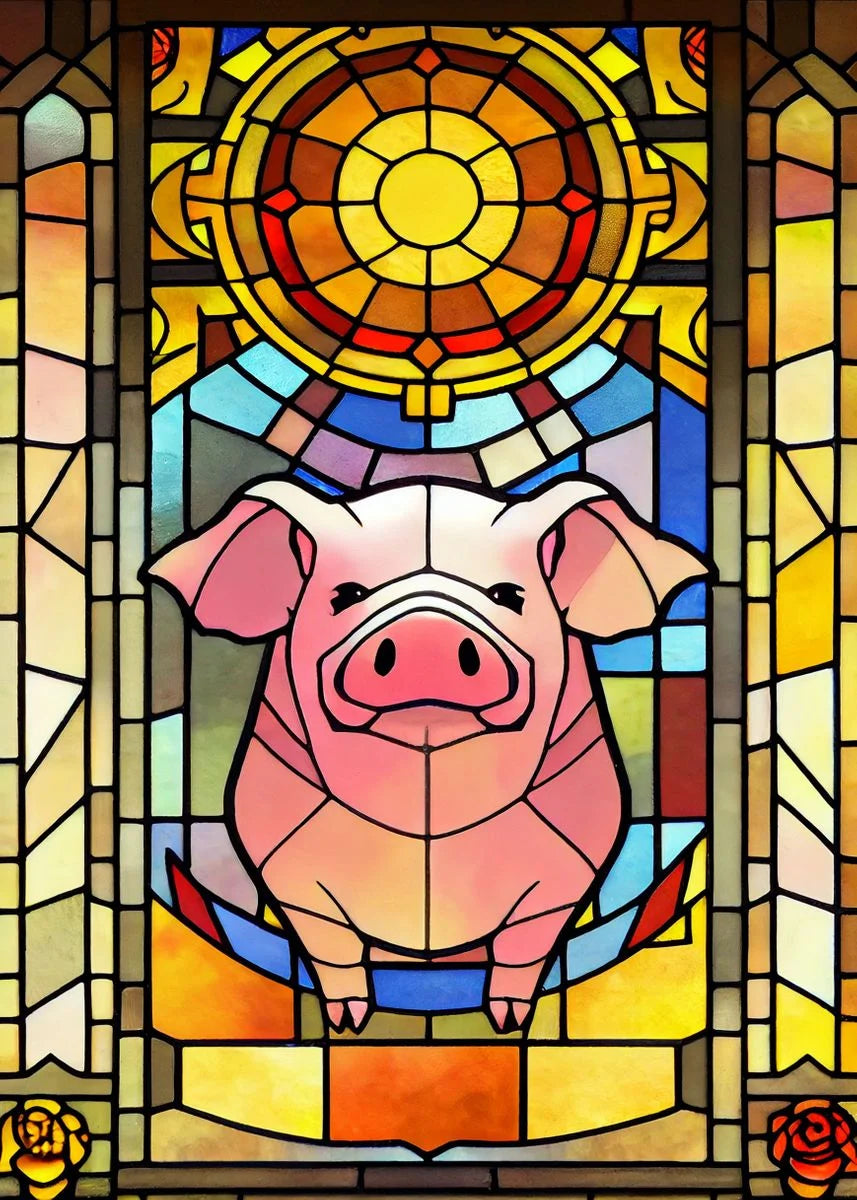 Pig - Stained Glass Diamond Painting Kit