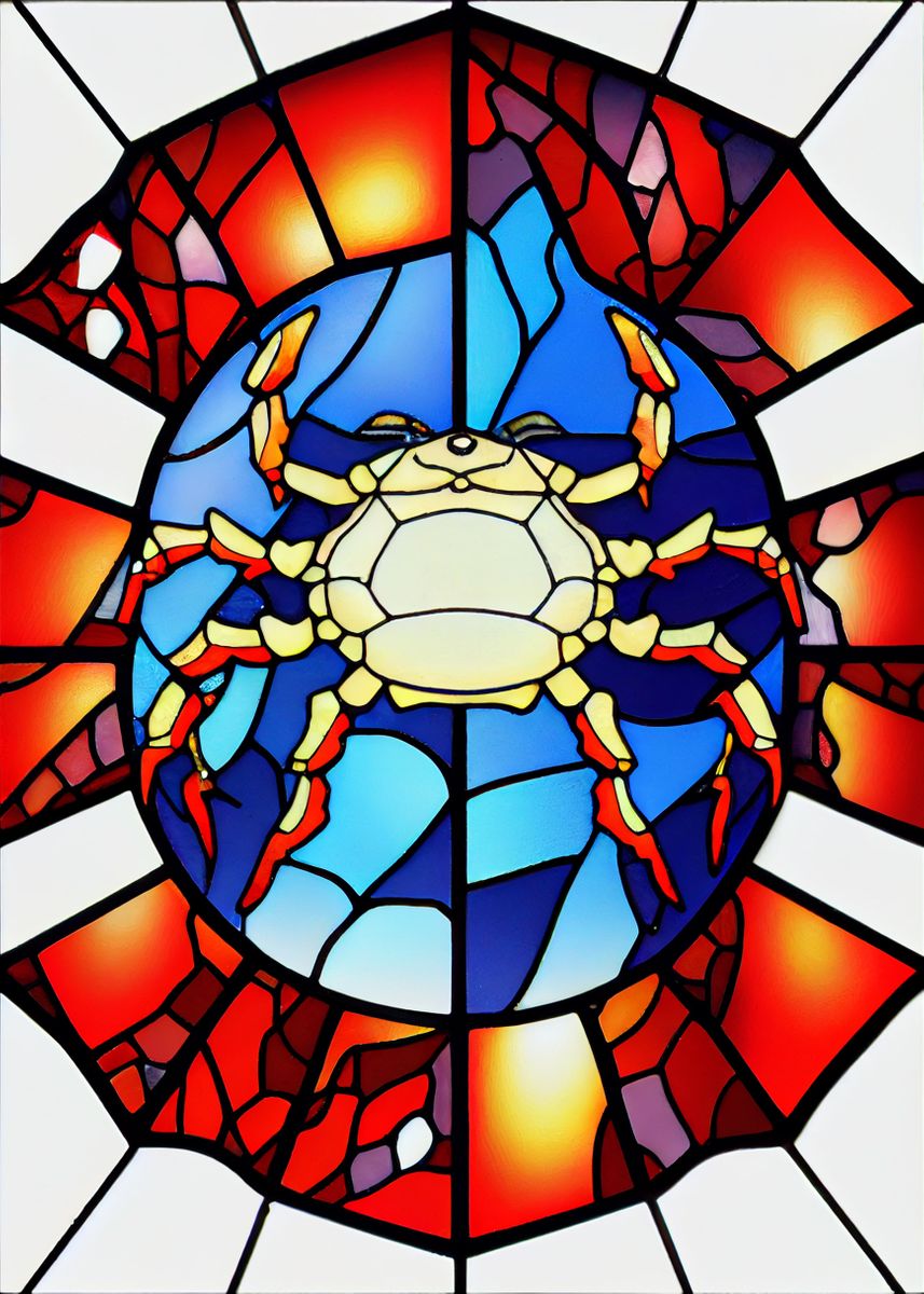 Crab - Cartoon Stained Glass Diamond Painting