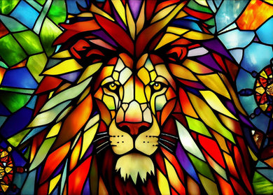 Lion - Stained Glass Diamond Painting Kit
