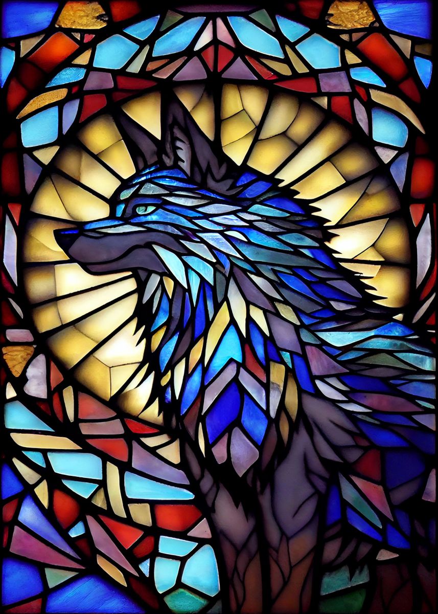 Wolf - Stained Glass Diamond Painting Kit