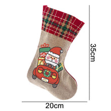 Load image into Gallery viewer, Santa Claus Christmas Socks DIY Festive Decorations Linen Gift Bag Kit
