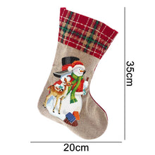 Load image into Gallery viewer, Deer Snow Christmas Socks DIY Linen Gift Bag Kit
