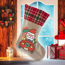 Load image into Gallery viewer, Santa Claus Christmas Socks DIY Festive Decorations Linen Gift Bag Kit
