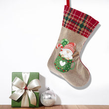 Load image into Gallery viewer, Gnomes Christmas Socks DIY Linen Gift Bag Kit
