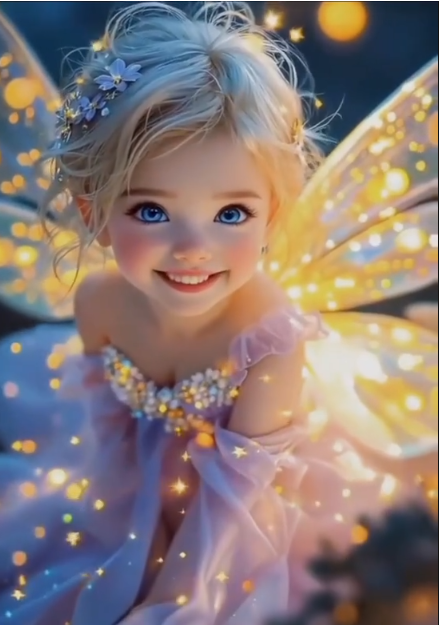 Fairy girl with shimmering wings diamond painting kit – fantasy art craft for home décor and relaxation