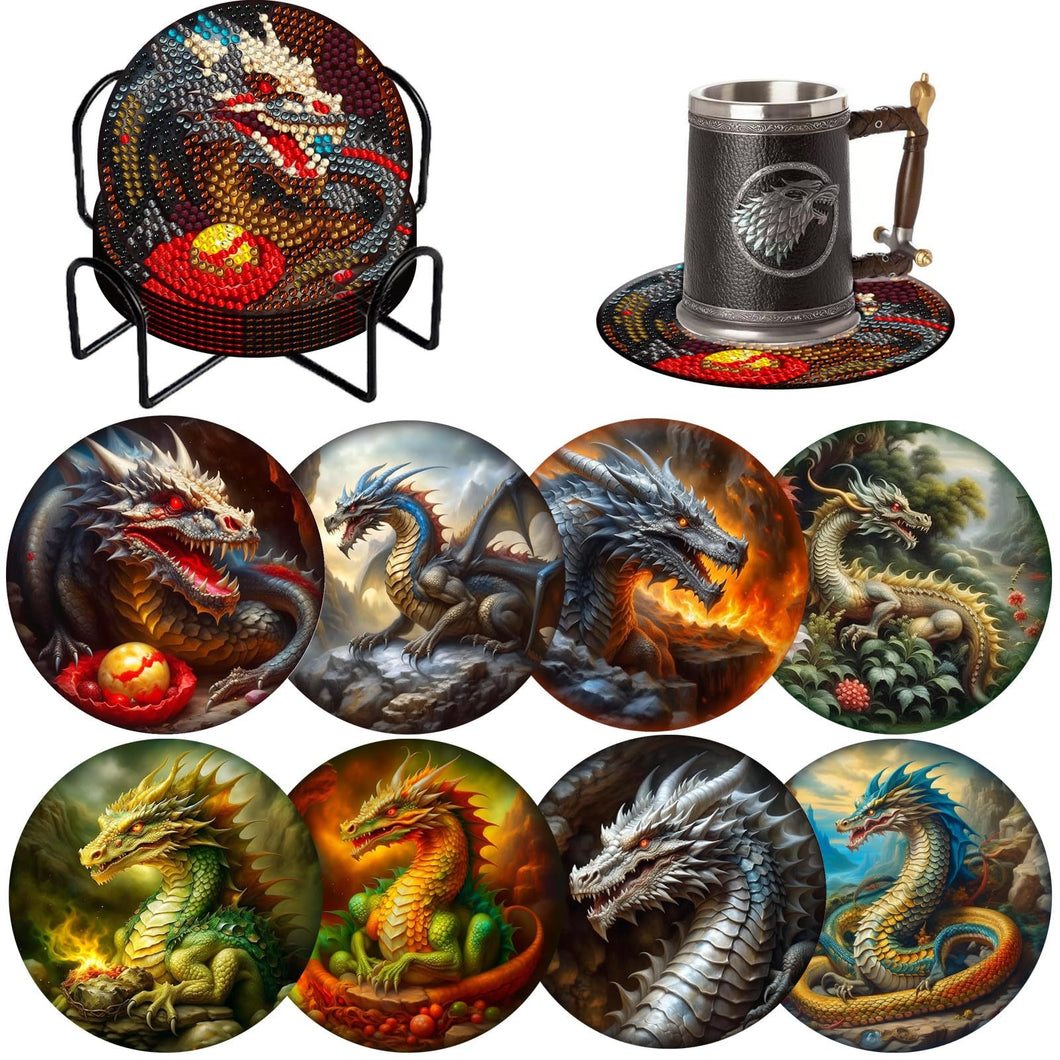 Fantasy Dragon - DIY Coasters - 5D Diamond Painting Kits
