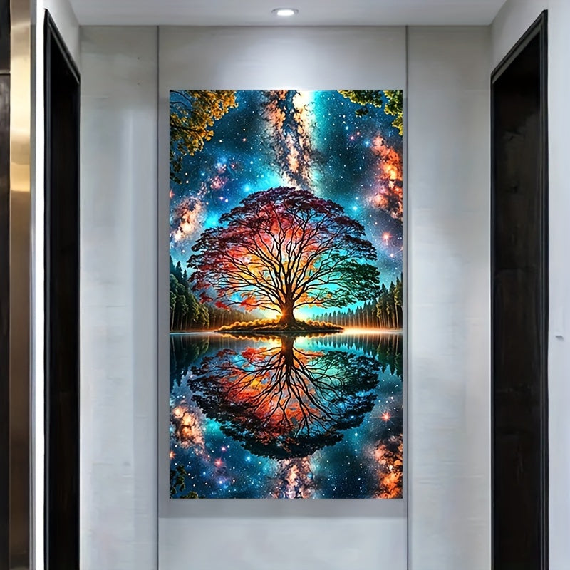 Glow in the Dark Tree Scenery 5D Diamond Painting Kit – Glowing Forest and Tree Design for Home Décor