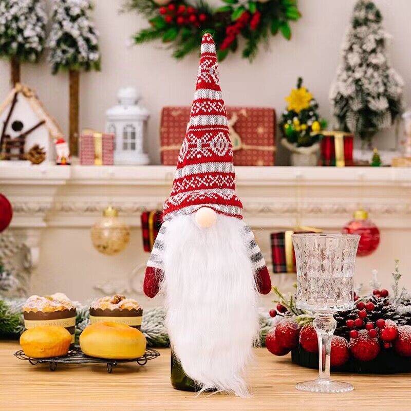 New Christmas Decoration Gnome Wine Bottle Cover