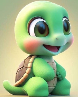 Happy Cartoon Turtle 5D Diamond Art Kit-Fun DIY Animal Embroidery