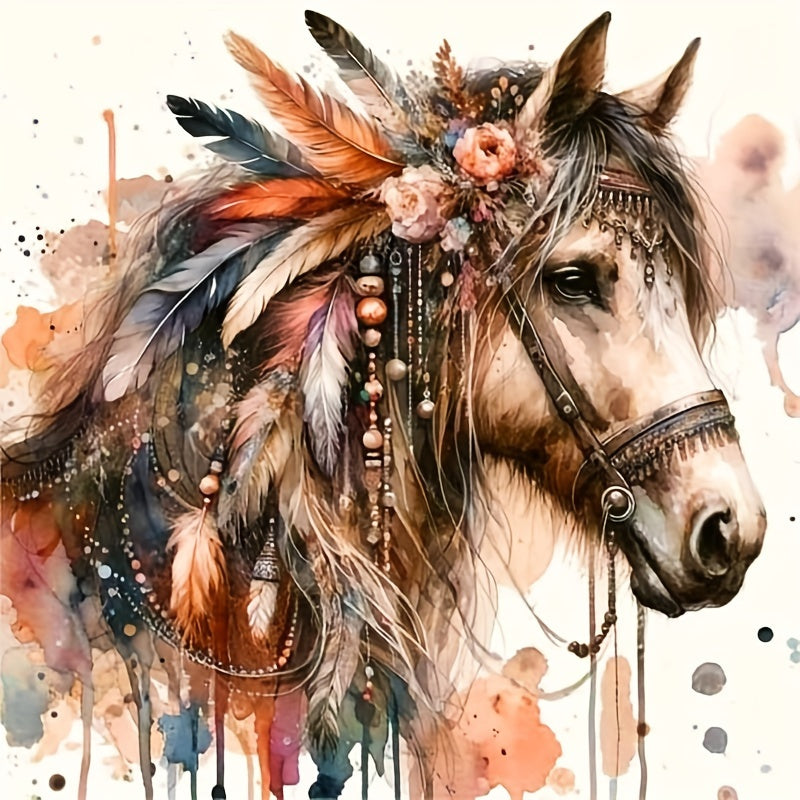 Horse Head 5D Diamond Painting Kit – Stunning Horse Portrait for Animal Art Lovers