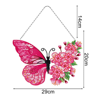 Pink Butterfly Flower Hanging Paintings Kit ADP10203