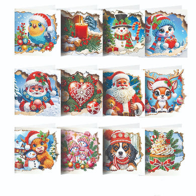 New Christmas Greeting Cards DIY Diamond Painting Kit Holiday Craft