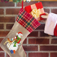 Load image into Gallery viewer, Deer Snow Christmas Socks DIY Linen Gift Bag Kit
