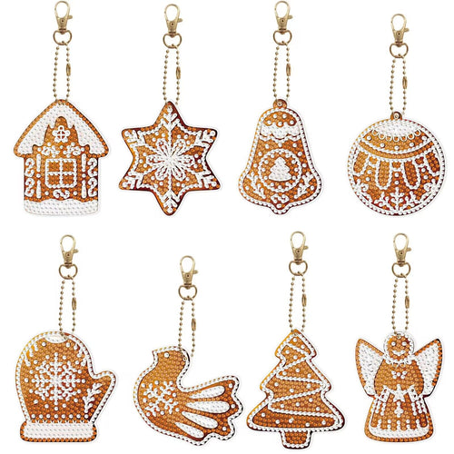 8pcs Snow Keychain - DIY Diamond Painting Kits