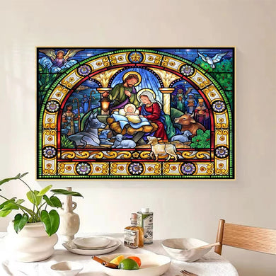 Stained Glass Diamond Painting Nativity