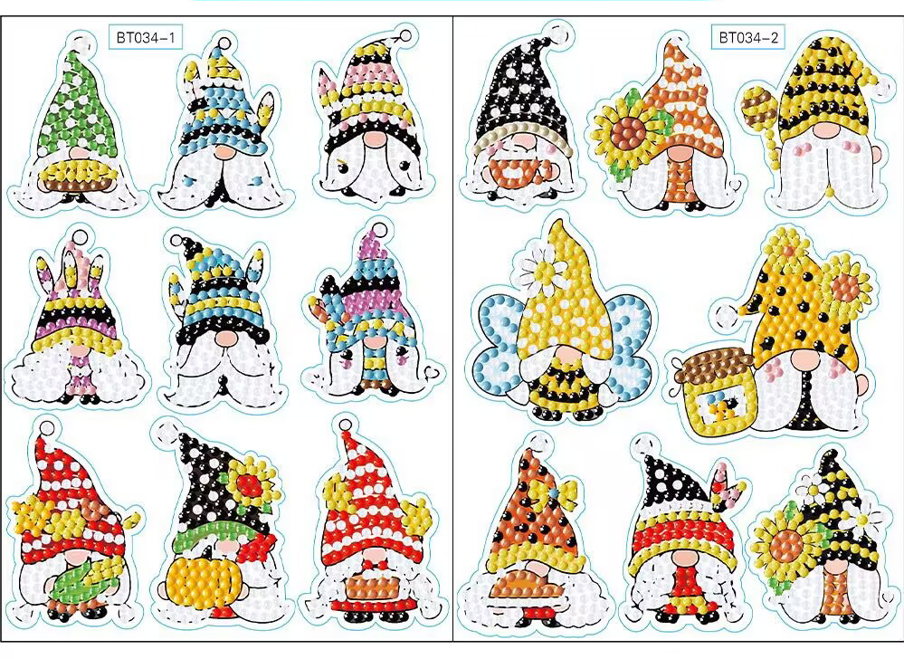 Gnomes 2pcs Christmas Diamond Painting Stickers Kit
