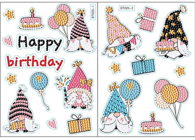 2pcs Happy Birthday DIY Diamond Painting Stickers Kit