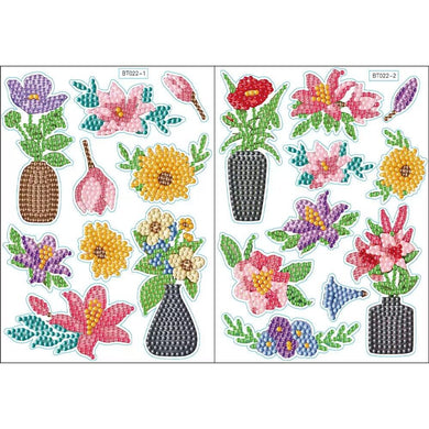 19pcs Vase Flower Plants DIY Diamond Painting Stickers Kit
