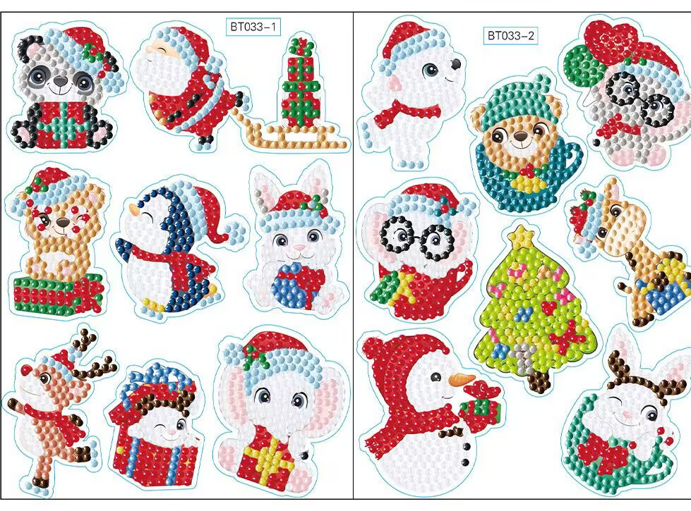 2pcs Christmas Panda DIY Diamond Painting Stickers