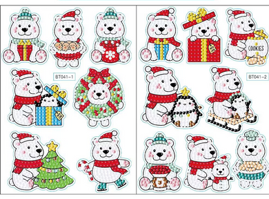 Polar Bear 2pcs Christmas Diamond Painting Stickers Kit