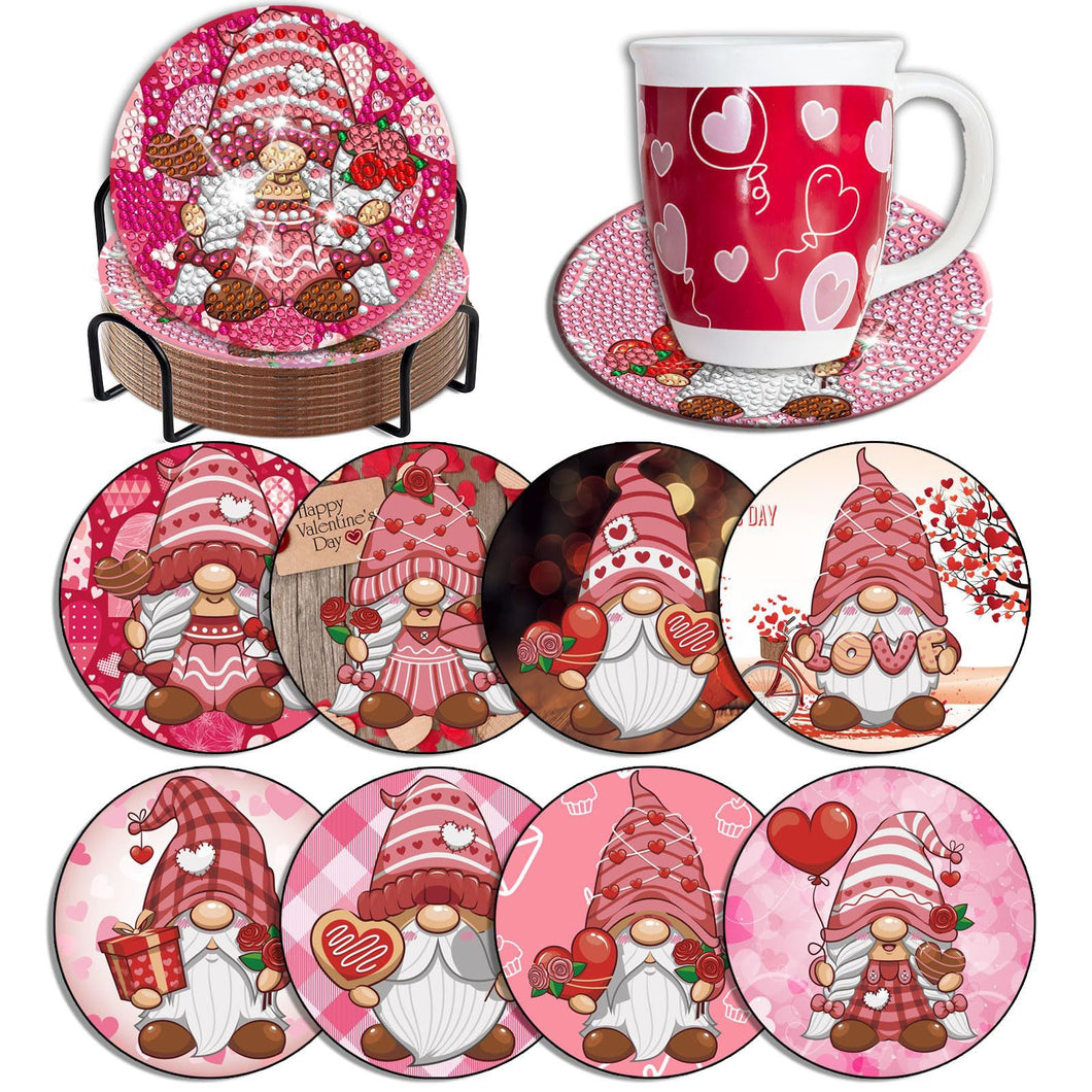 Valentine Gnomes - DIY Coasters 5D Diamond Painting Kits