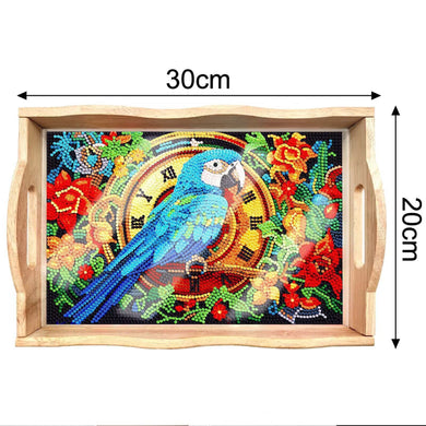 New DIY Diamond Painting Parrot Wooden Tray Kit