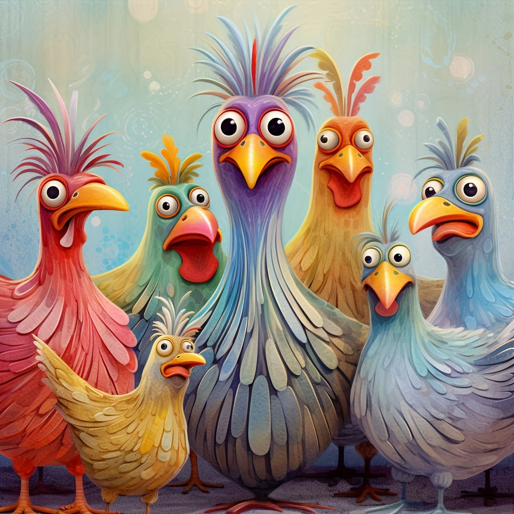 Chicken Gem Painting Art Decor Gift For Home Wall
