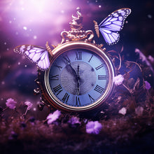 Load image into Gallery viewer, Clock Butterfly Landscape - Large Diamond Art Kits For Adults
