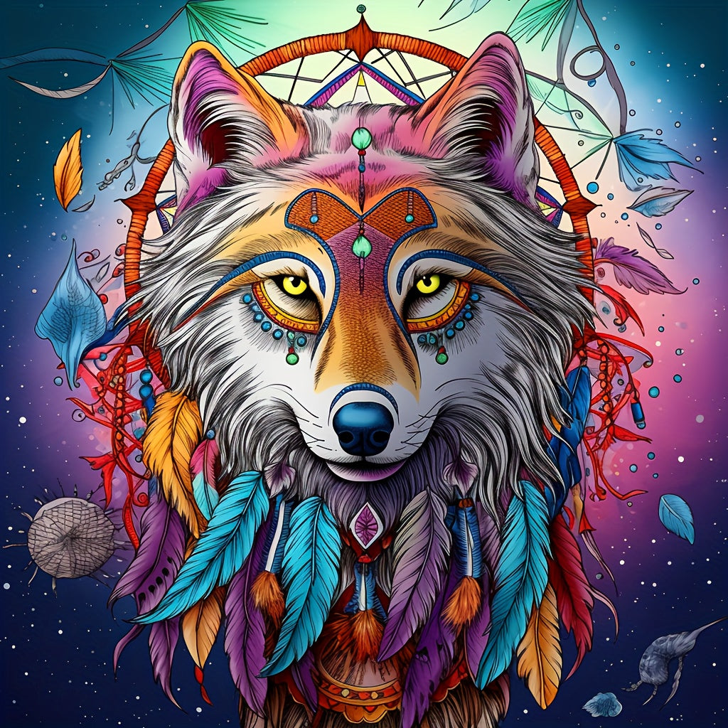 Gemstone Wolf Grandmother 40x40cm/15.7x15.7in