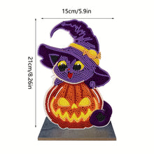 Load image into Gallery viewer, DIY Diamond Painting Pumpkin Halloween Wooden Decoration Pendant Kit
