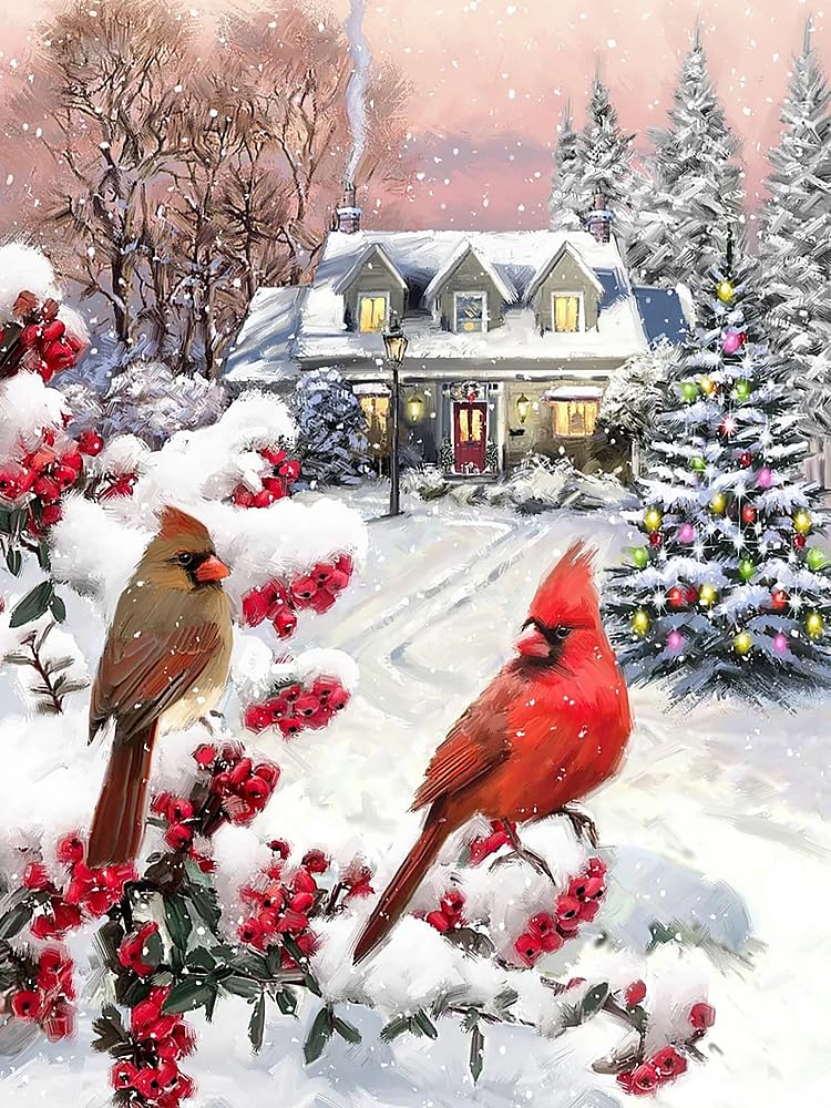 Diamond Art Kits - Christmas Red Birds
