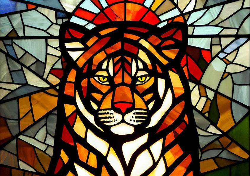 Tiger Diamond Painting Stained Glass Animals Art