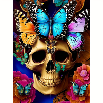 Diamond Painting Skull And Butterfly 30 x 40cm/11.8 x 15.7in