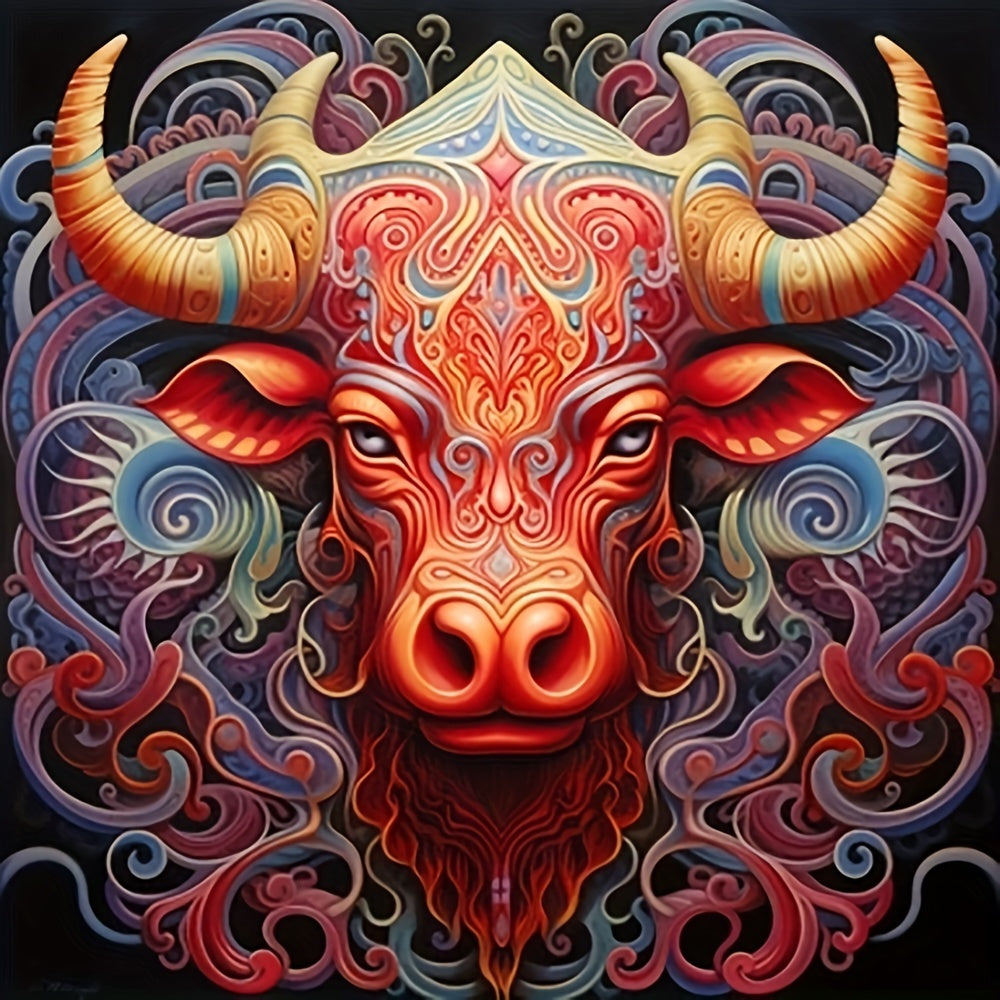 Art Colorful Bull Head 40x40cm/15.7x15.7in