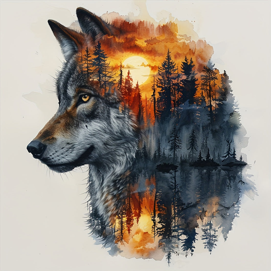 Wolf & Forest Scene 5D DIY Diamond Painting Kit