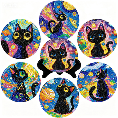 Black Cat Diamond Painting Kit DIY 5D Wall Art